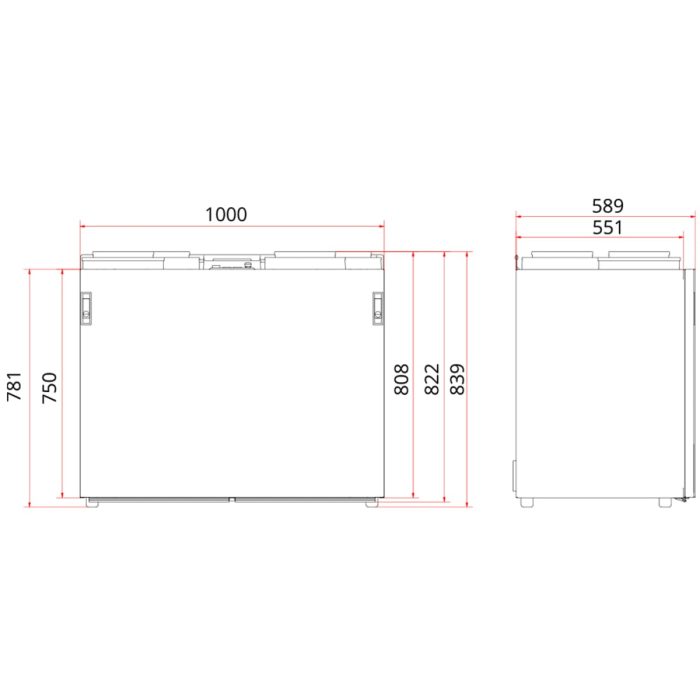 Flexit Nordic S7 SW ventilatsiooniseadme mõõtmed kuni 450 m² kodudele